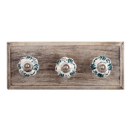 Lemon Grass Ceramic Wooden Hooks